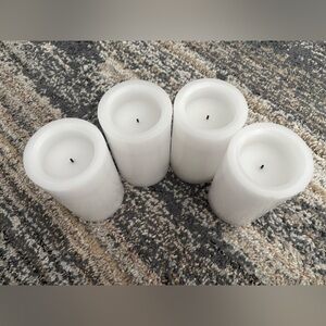 Threshold - Target - SET OF 4 - LED Black Wick - White Piller Candles